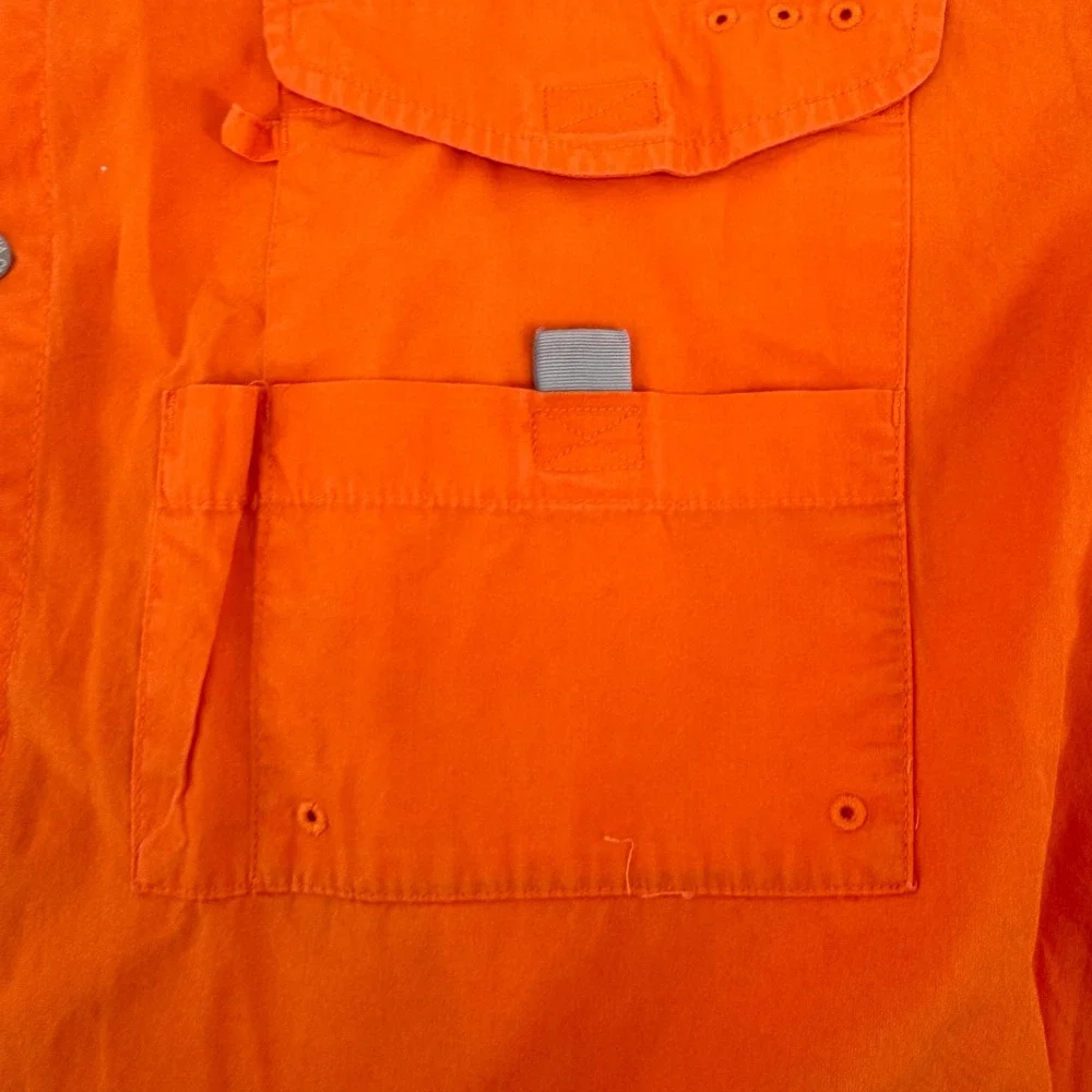 Columbia‎ Clemson Tigers PFG Fishing Shirt Mens XXL Orange Short Sleeve Utility